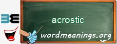 WordMeaning blackboard for acrostic